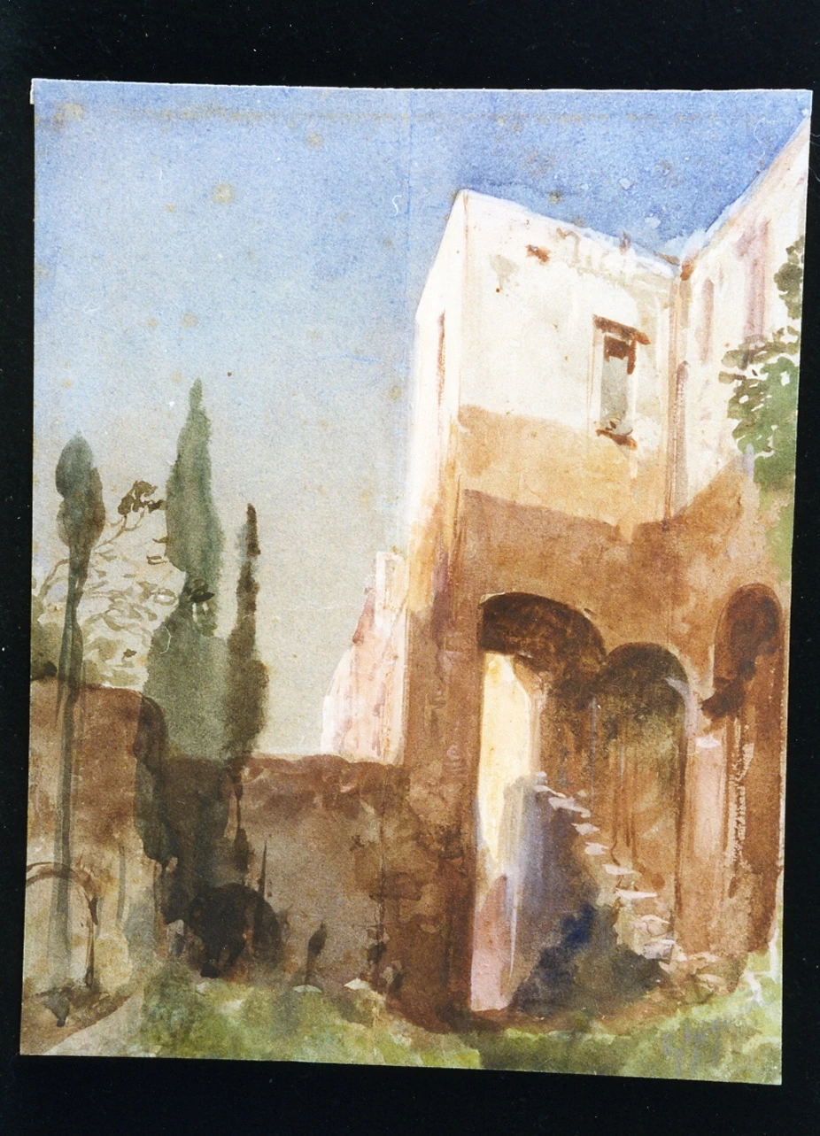 Veduta di una casa con giardino a Gaeta - Museo Nazionale di san Martino, Napoli